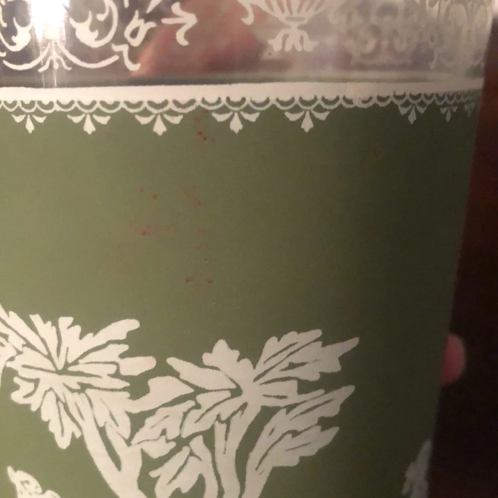 Vintage Sage Green & Gold Greek Scene Glass Cocktail Shaker